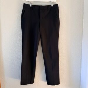 Vince Straight Leg Trousers Women 10 Black Stretch Cotton Nylon Workwear Pants
